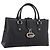 GUCCI Hand Bag Leather Black Gold 131325