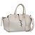 Autre Marque Saint Laurent Leather Baby Cabas Hand Bag 2way White Silver