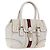 GUCCI GG Supreme Sherry Line Hand Bag PVC White Gold