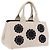 PRADA Canapa MM Hand Bag Canvas Beige Silver