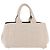 PRADA Canapa MM Hand Bag Canvas Beige Silver - Ansicht 2