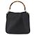 GUCCI Bamboo Hand Bag Leather 2way Black Gold 001 1638 - vista 2