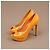 Dior Peep-Toe Plateau-Pumps aus orangefarbenem Lackleder - Ansicht 2