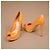 Dior Peep-Toe Plateau-Pumps aus orangefarbenem Lackleder - Ansicht 5