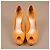 Dior Peep-Toe Plateau-Pumps aus orangefarbenem Lackleder - Ansicht 7