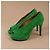 Hermès Décolleté peep-toe in camoscio verde - vista 3
