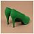 Hermès Décolleté peep-toe in camoscio verde - vista 5