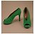 Hermès Décolleté peep-toe in camoscio verde - vista 7