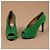 Hermès Décolleté peep-toe in camoscio verde - vista 8