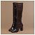 Botas altas Prada de cuero marrón para mujer - vista 2
