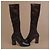 Botas altas Prada de cuero marrón para mujer - vista 4