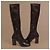 Botas altas Prada de cuero marrón para mujer - vista 5