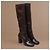 Botas altas Prada de cuero marrón para mujer - vista 6