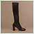 Botas altas Prada de cuero marrón para mujer - vista 8
