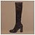 Botas altas Prada de cuero marrón para mujer - vista 9