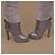 Bottes hautes Sergio Rossi en daim gris et cuir de python - vue 10