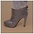 Bottes hautes Sergio Rossi en daim gris et cuir de python - vue 12