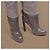 Bottes hautes Sergio Rossi en daim gris et cuir de python - vue 9