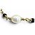 Bracciale Chanel con ciondolo perla eco e logo Coco in metallo dorato - vista 9