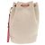 Borsa a sacco Prada in tela beige e rosa - vista 3