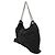 Borsa a tracolla Chanel 2.55 con catena a nastro in raso nero - vista 3