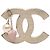 Spilla Chanel Gold CC placcata oro smalto e perle sintetiche