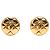 Orecchini a clip rotondi trapuntati Chanel Gold CC placcati oro