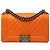 Chanel Orange Old Medium Quilted Lambskin Boy Flap