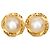 Orecchini a clip Chanel Gold CC placcati oro con perle finte