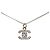 Collana con pendente Chanel Silver CC in ottone e strass - vista 2