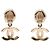 Orecchini Chanel Gold CC placcati oro con cristalli e perle sintetiche, chiusura a farfalla - vista 2