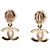 Orecchini Chanel Gold CC placcati oro con cristalli e perle sintetiche, chiusura a farfalla - vista 3