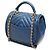 Chanel Blue Mini CC Chevron Lambskin Reversed Round Flap - vista 2