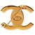 Spilla Chanel Gold CC Placcata Oro con Chiusura Turnlock - vista 2
