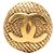 Spilla rotonda intrecciata Chanel Gold CC placcata oro