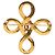 Spilla a nodo infinito Chanel Gold CC placcata in oro - vista 2