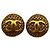 Orecchini a clip rotondi intrecciati Chanel Gold CC placcati oro