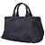 Borsa Prada Canapa blu in tela - vista 2