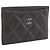 CHANEL Matelassé Kartenetui Lammleder Grau Silver CC