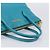 Miu Miu Tote Bag Leather Light Blue Gold - vista 7