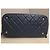 Timeless Chanel Shopper borsa pelle trapuntata blu navy - vista 2