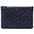 Clutch Chanel Large Quilted Caviar O Case Blu