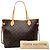 Borsa Tote Louis Vuitton Monogram Neverfull MM Marrone - vista 7
