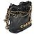 Chanel 22 Mini Hobo in vitello matelassé nero - vista 4