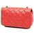 Bolso bandolera Chanel Classic Single Flap Extra Mini Rectangular de piel de cordero rojo - vista 2