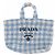 Prada Borsa tote blu e bianca