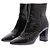 Autre Marque Botines de cuero gofrado efecto cocodrilo negro