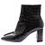 Autre Marque Botines de cuero gofrado efecto cocodrilo negro - vista 2