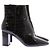Autre Marque Botines de cuero gofrado efecto cocodrilo negro - vista 3