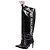Off White Botas mosqueteras de vinilo negro "For Walking"
